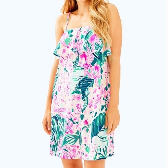 Lilly Pulitzer | Anastasha | Multi‎ Via Flora Orchid Print Swing Dress - Picture 1 of 11
